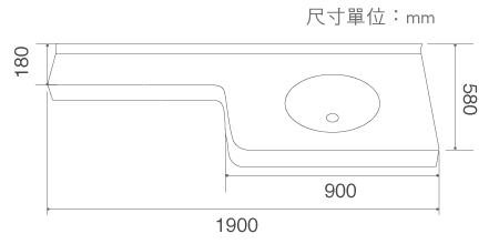 斜彎型下崁式臉盆尺寸